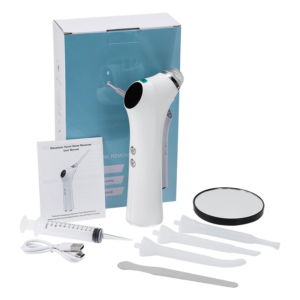 Электрический удалитель миндальных камней с ирригационной спринцовкой Мгновенное всасывание Вакуумный набор для удаления миндальных камней Инструмент для чистки рта Уход за полостью рта