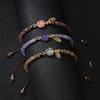 Women Simple With Stone Bangle Adjustable 4MM Bead Jewelry Natural Stone Handmade Bracelet
