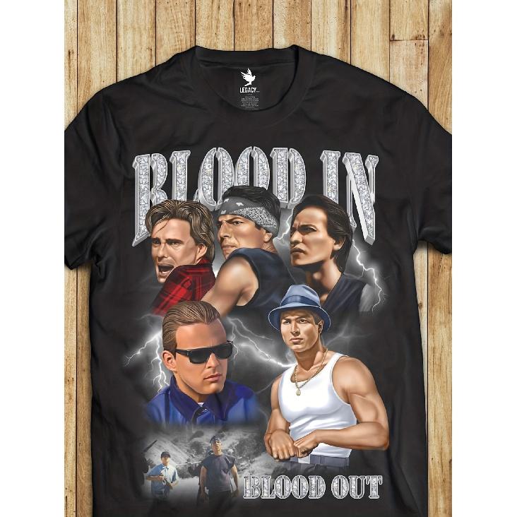 Blood In Blood Out Tribute Shirt | Diamond Edition Vintage Tops for Girls and Men, Casual Crew Neck, Short Sleeve, Loose Fit, Geometric Pattern,
