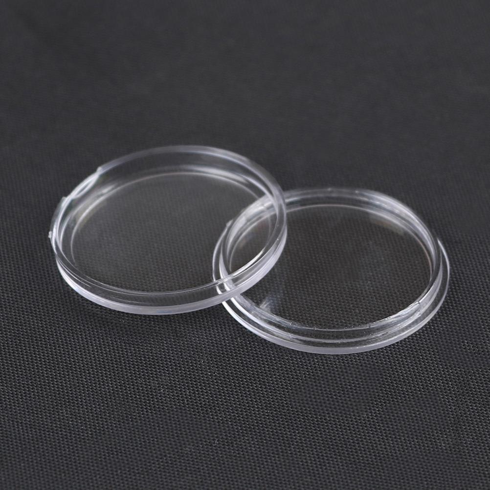 10 шт., 25 мм, прозрачные круглые футляры для хранения монет, коробки для хранения капсул, держатель