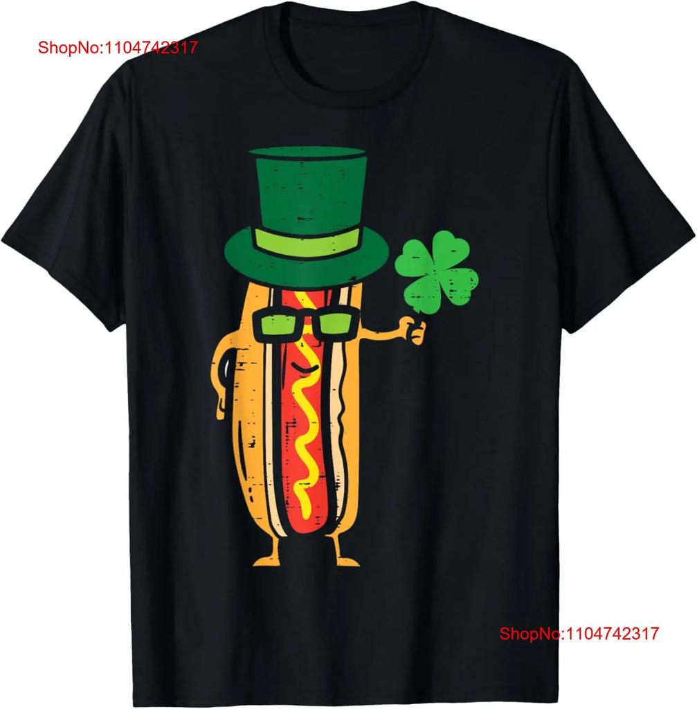 Irish Hot Dog Sausage Funny Saint Paddy St Patricks Day Food T Shirt vintage Washed Casual Stretched Top For Everyday Wear