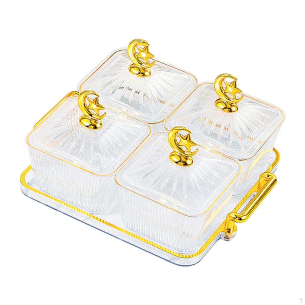 Разделенная сервировочная миска, тарелка для закусок, многофункциональная миска для конфет и орехов с крышкой, поднос для сухофруктов