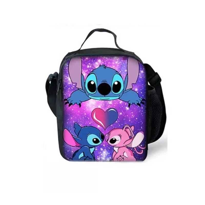 Stitch Lunchbox With Polyester Fabric For Kids School Lunch And Portable Design
