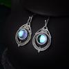 925 Sterling Silver Tassel Moonstone Vintage Drop Earring for Women Girls Wedding Party Elegant Jewelry