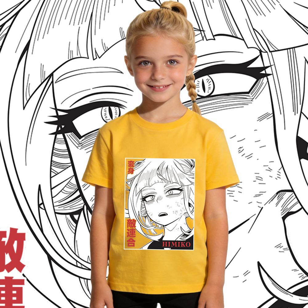 My Hero Academia Himiko Toga Anime Print Cotton T Shirt for Boys Girls Kids Daily Wear Soft Casual Top