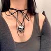 Women Necklace Big Heart Pendant Choker Necklaces Chunky-Heart Collar Chain Tie-up Jewelry Accessory for Teen Girls MIT