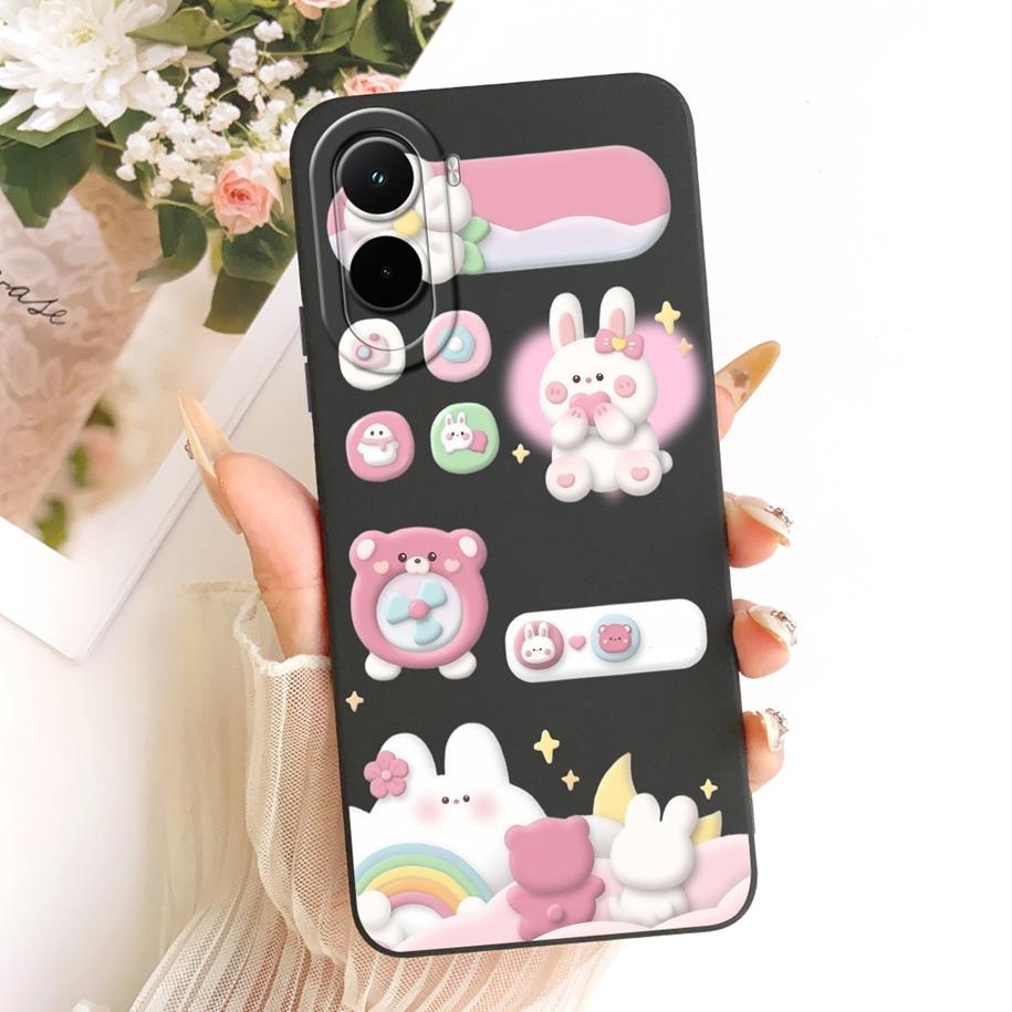 Для Xiaomi Poco M7 4G Чехол Простой Бант Мультяшный Кот Кролик Мягкий Силикон Задняя Крышка Для Xiaomi Poco M7 Plus M7Plus PocoM7 Чехол