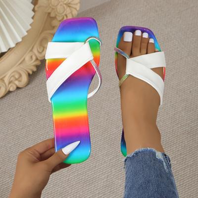 Модные весенне-летние 2024 новые сандалии женские яркие ромбовидные повседневные шлепанцы для путешествий на открытом воздухе пляжная обувь нескользящие прочные тапочки ms