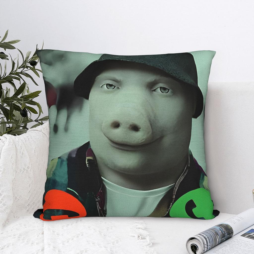 Чехол на квадратную подушку John Pork Is Calling Смешной мем со свиньей Чехлы для подушек Новинка Декоративный чехол на декоративную подушку для дома 18"
