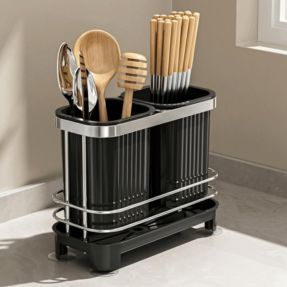Light Luxury Chopstick Storage Rack Self-Draining Cutlery Drain Stand Household Use