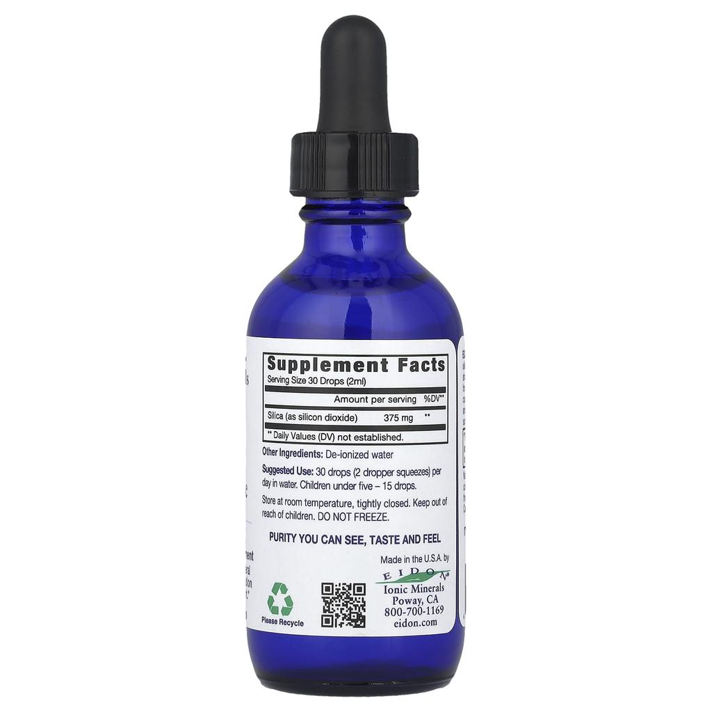 Eidon Ionic Minerals Silica, Liquid Concentrate, 375 Mg, 2 Oz (60 Ml)