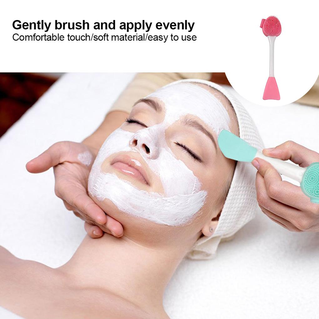Щетка для чистки лица с двойной головкой, силиконовая щетка для массажа лица, отшелушивающее очищающее средство для лица, инструмент для ухода за кожей, массажер, дропшиппинг