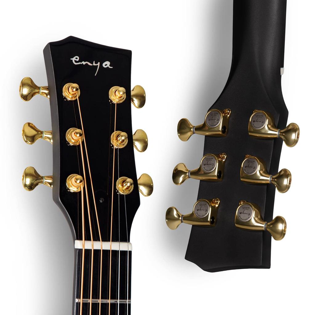 Гитара Enya X4 Pro с жестким кейсом AcousticPlus из углеволокна и кожаным ремнем 41" Акустическая/Электроакустический звукосниматель,