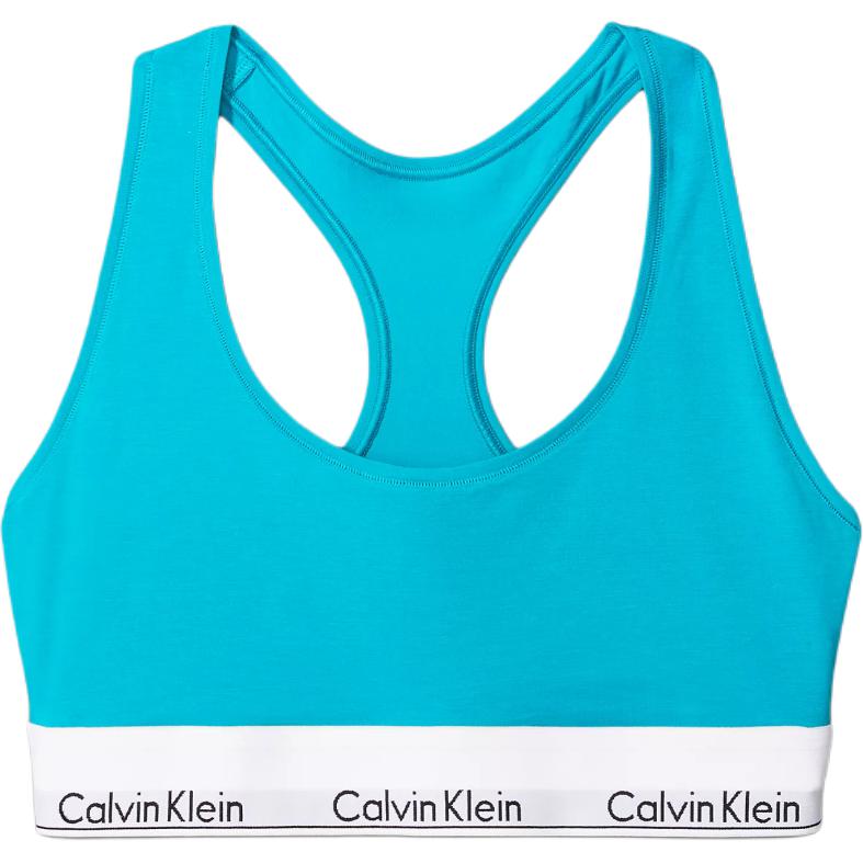 Calvin Klein Буквенный жаккардовый бюстгальтер Wireless Comfort Bra Женское нижнее белье Синий F3785-441