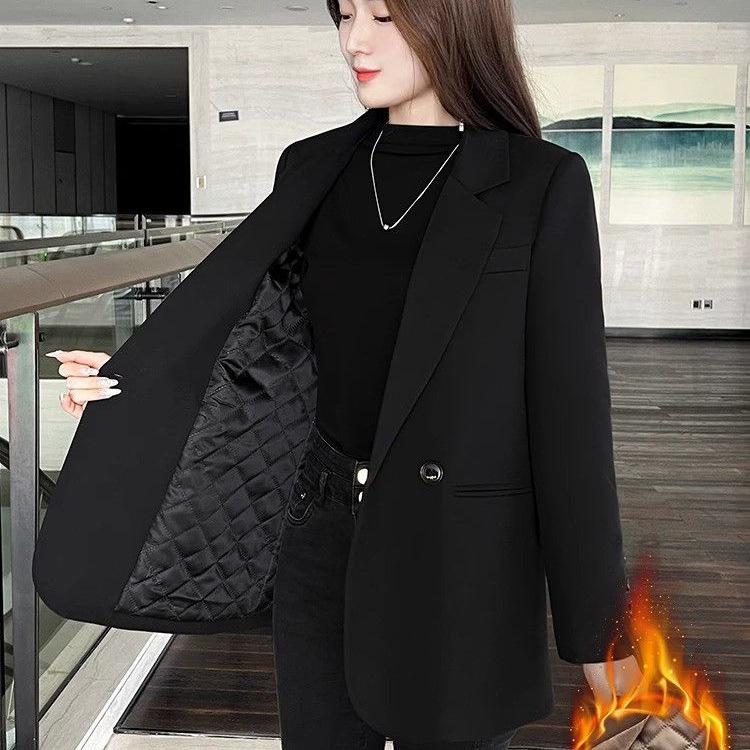 Autumn-Winter Professional Blazer: Small Sizes, Thick Cotton, Casual Commuter Style