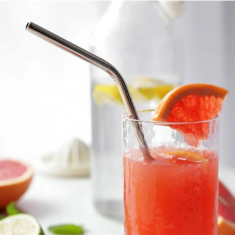 Diameter 6mm Stainless Steel Straws Bends Cold Drink Tube Reusable Metal Straw