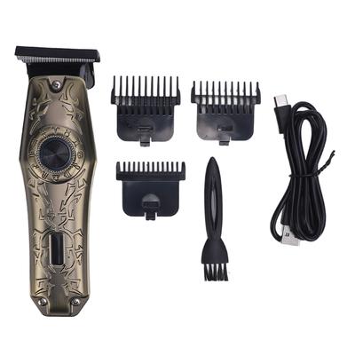 Электрическая машинка для стрижки волос Винтажный металлический корпус Высокая мощность Малошумный перезаряжаемый триммер для волос с 3