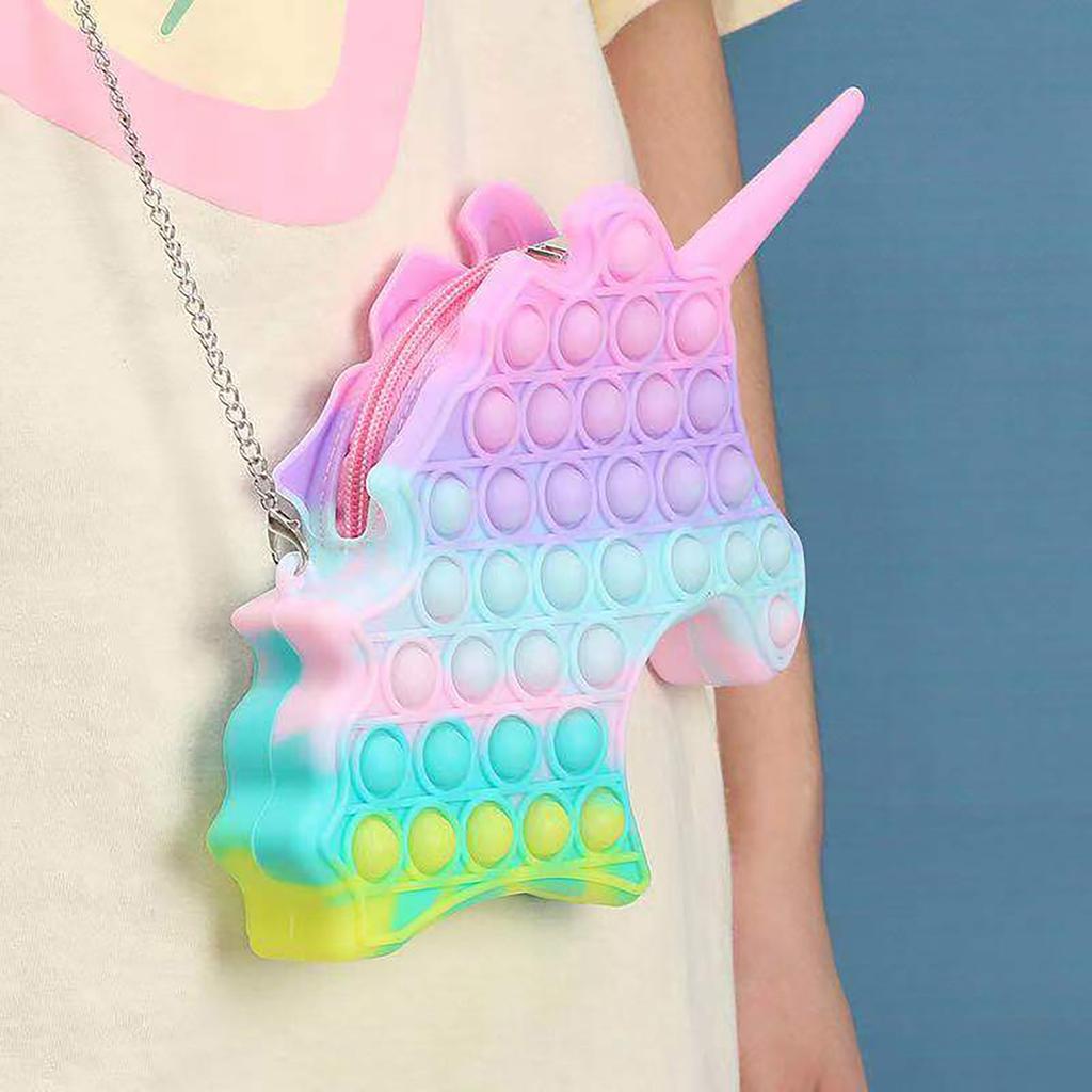 Сумка с подвеской для игрушек, игрушки для снятия стресса с пузырьками для взрослых и детей