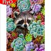 5D алмазная живопись сочные растения полный квадратный круглый DIY алмазная вышивка милый енот Animla подарок ручной работы