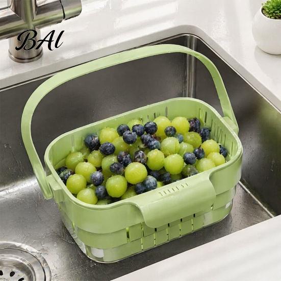 Plastic Draining Rack for Pasta Kitchen Sink Hanging Drain Basket, with Quick Drying Holes, Foldable Vegetable Washing Bowl Space Saving Food Residue