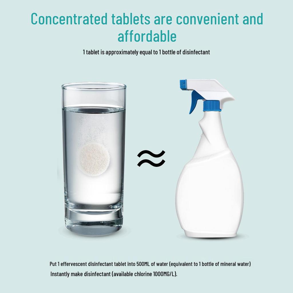 84 Chlorine Disinfectant Tablets - 100 Large Effervescent Tablets for Schools, Hospitals, Public Spaces, Floors & Household Use (50% Chlorine Content)