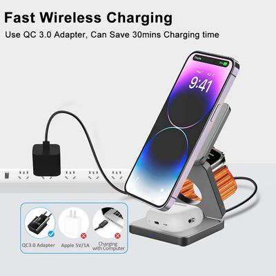 3 в 1 беспроводное зарядное устройство для iPhone 16 15 pro 14 13 12 Watch Airpods Magsafe iPhone Charger Stand Быстрая беспроводная зарядка