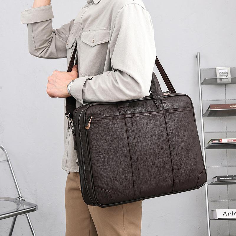 TS JYL laptop bag,Men Briefcase PU Large Laptop Crossbody Document Bag