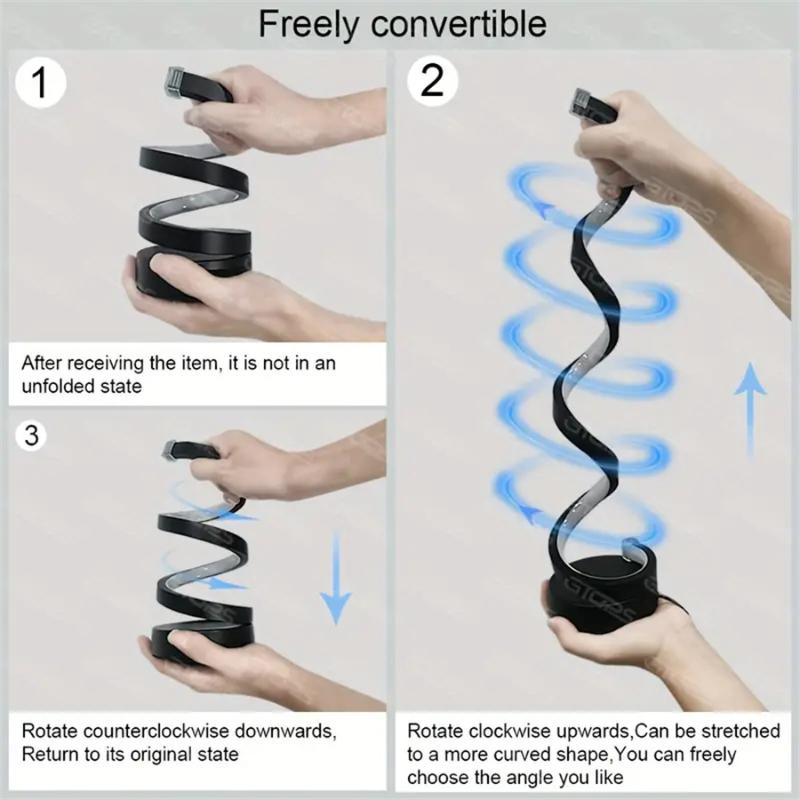 Современный светодиодный прикроватный светильник, регулируемый спиральный ночник с питанием от USB для спальни, гостиной, офиса, для декора