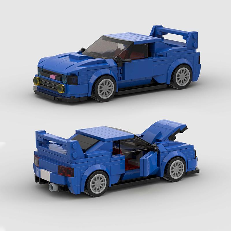 MOC JDM Racing Car City Sports Building Blocks Bricks Supercar Racers Classic Vehicle Kids Toys For Boys Gift