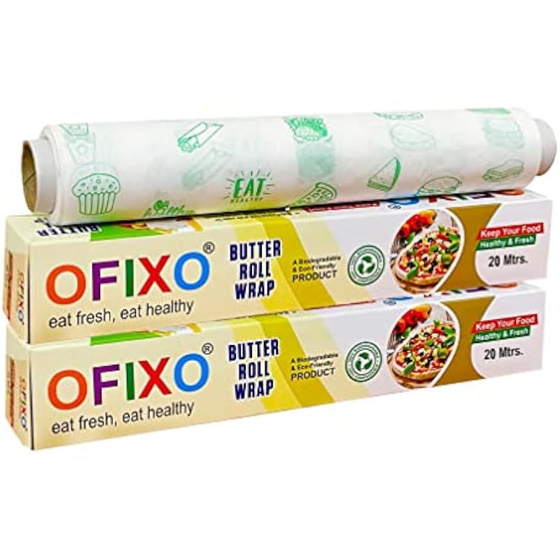 Пищевая пленка Ofixo Многоцелевая бумага для упаковки продуктов | 20 метров | Идеальная премиальная бумага для упаковки продуктов для готовки, выпечки,