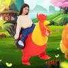 Red Big Rooster Cartoon Doll Inflatable Children's Riding Costume for Parties On Children's Day