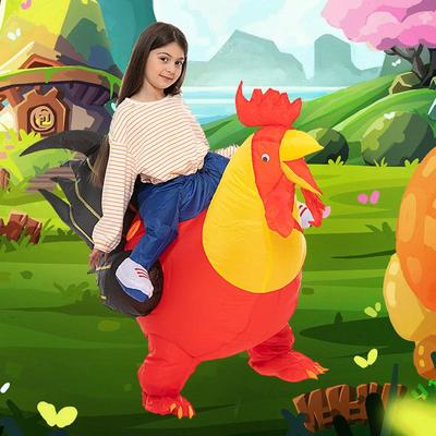 Красный большой петух мультяшная кукла надувной детский костюм для верховой езды для вечеринок в День защиты детей