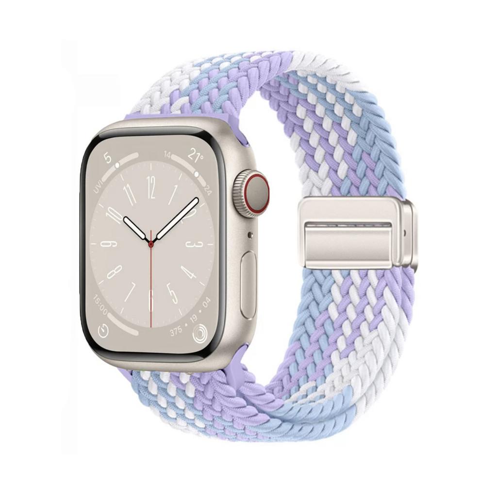 Плетеная нейлоновая ремешок-браслет Совместимый Для Apple Watch S10 46мм 44мм 40мм 45мм 49мм 41мм 38мм iWatch series se 10 7 3 5 6 8 9 Ultra