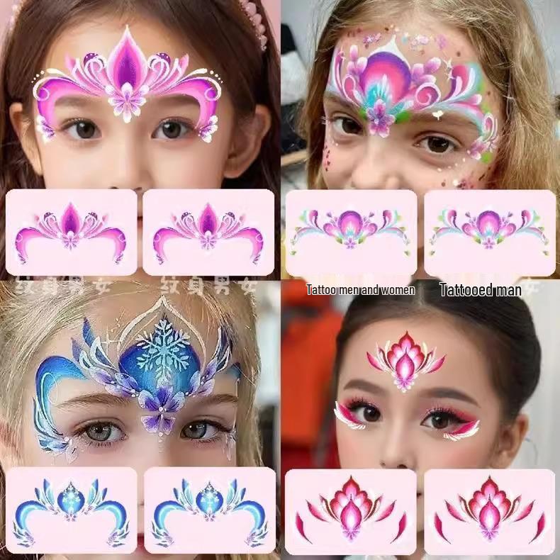 24 листа милых наклеек на лоб с принцессой Эльзой для выступлений в детском саду