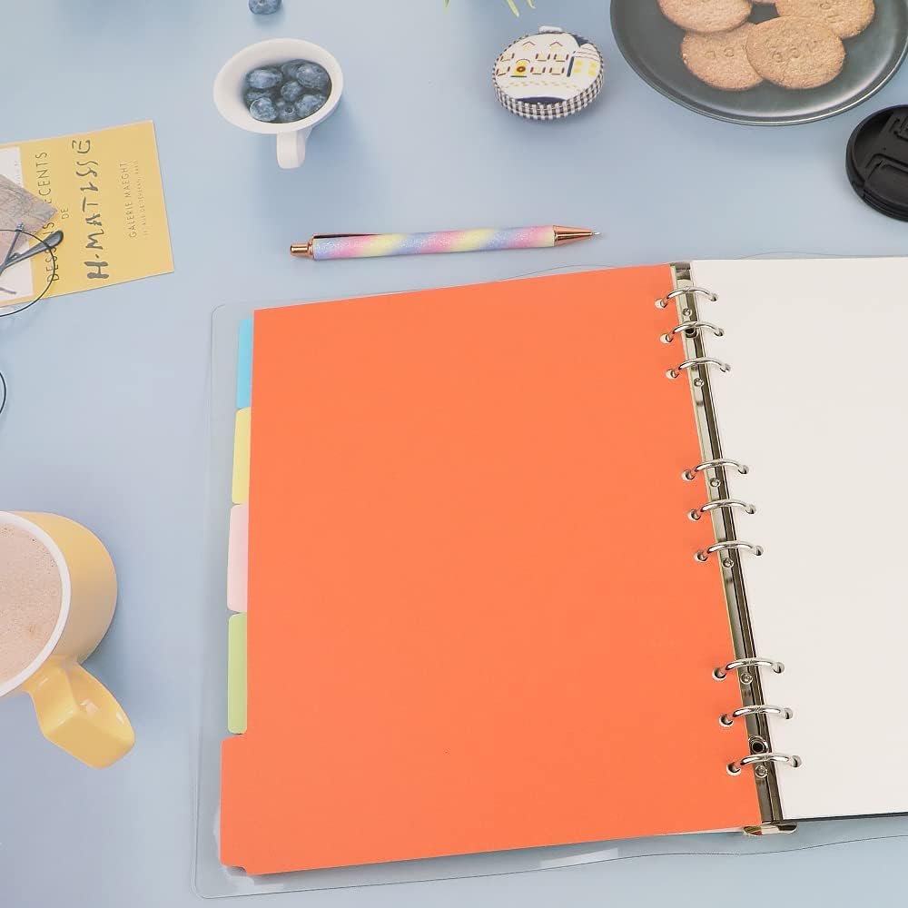 4 упаковки разделителей для папок B5, 5 отделов, с перфорацией на 9 колец, для папок-регистраторов, разделитель для планировщика, листы для заполнения, протекторы для листов(5