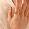 Stainless Steel Multi Layer Open Line Ring For Women Trendy Temperament Ring Party Jewelry Accessory