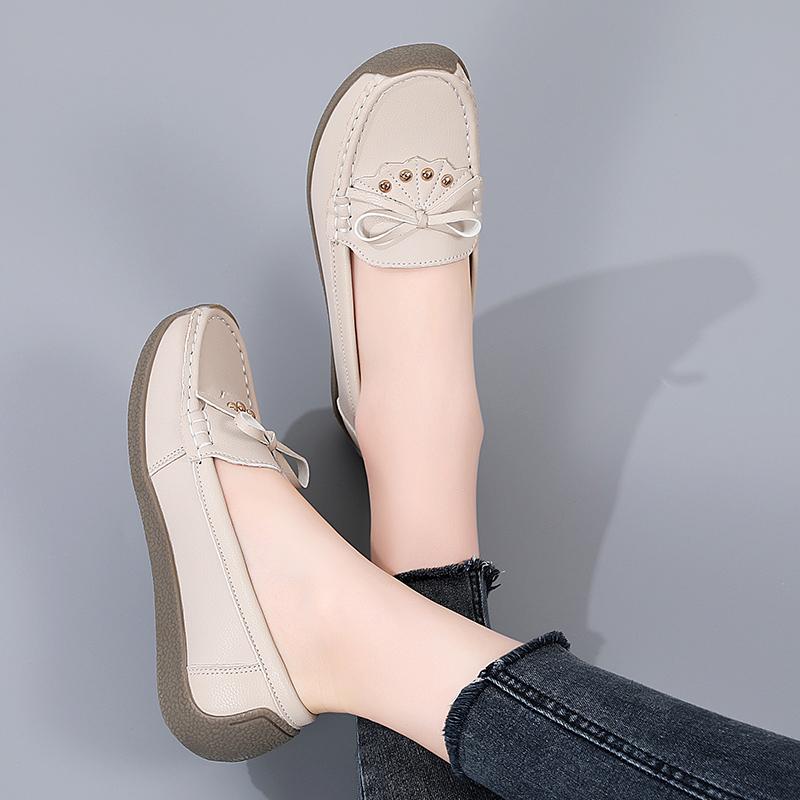 Женские мокасины, лоферы, кожаные, для вождения, удобные, на плоской подошве, повседневные, без застежек, для ходьбы, в минималистичном стиле, для беременных мам