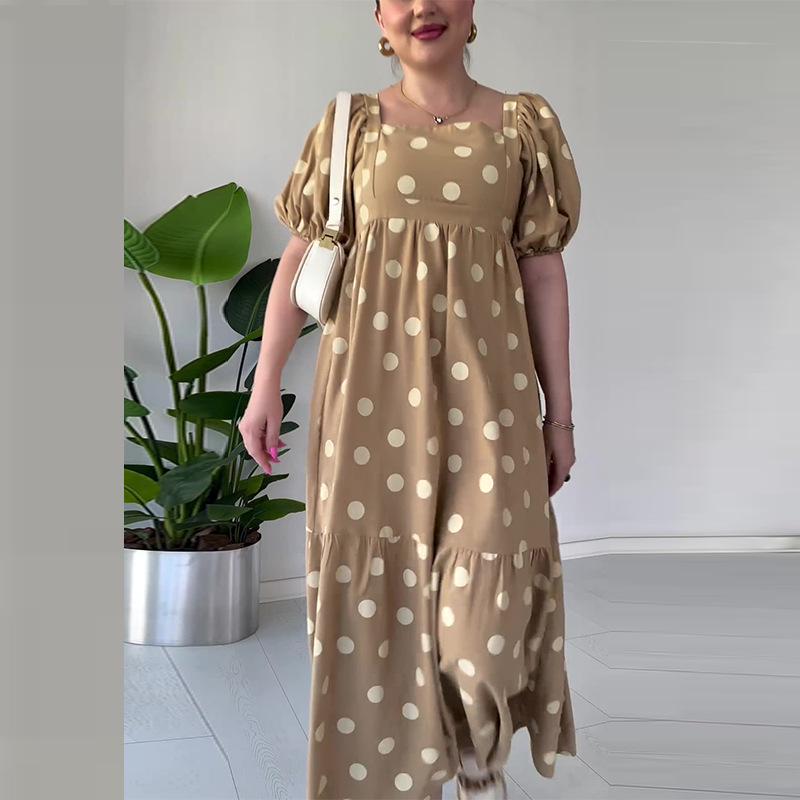 2024 Элегантное европейское и американское женское платье в горошек для французского чаепития