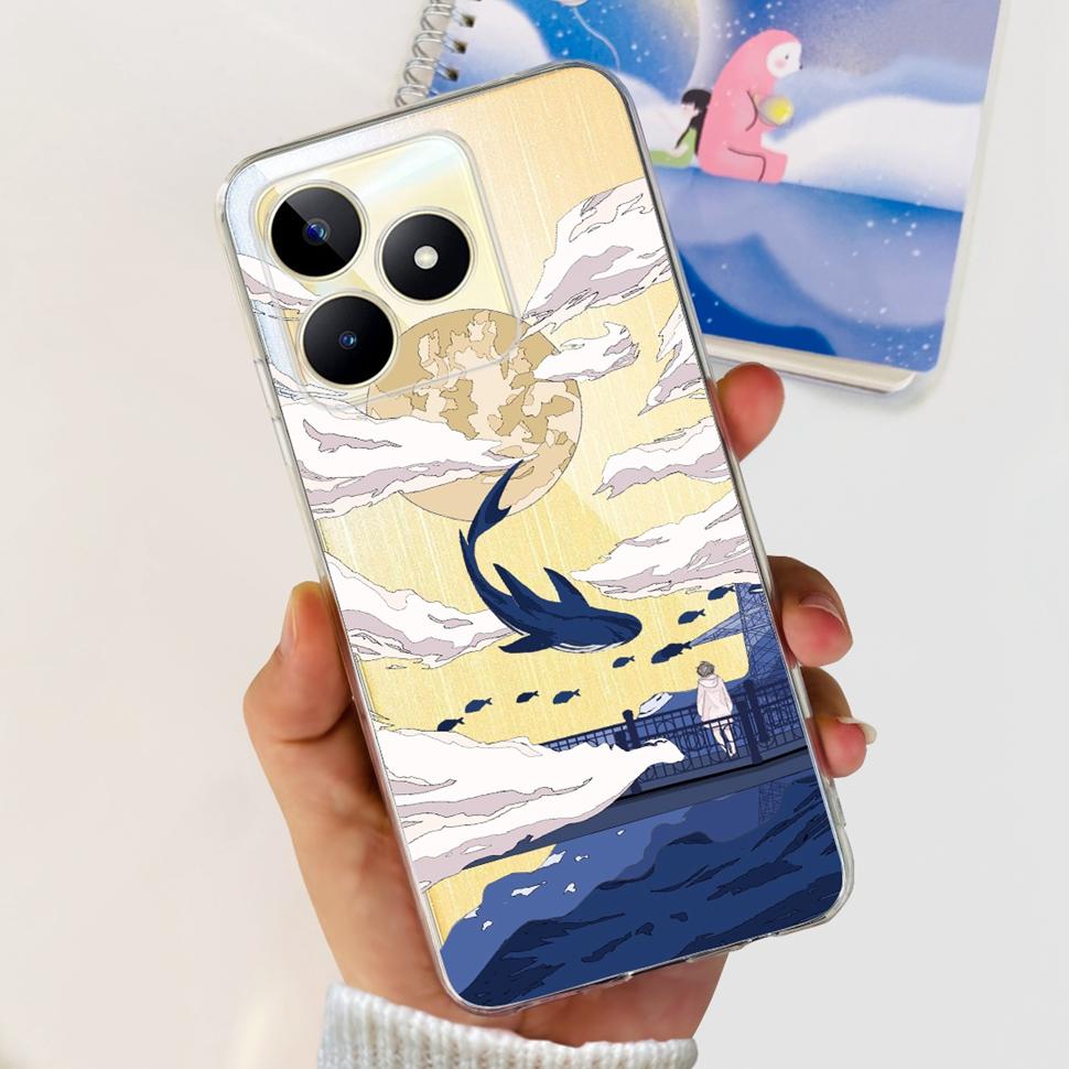 For Realme Note 50 Cases RMX3834 Colorful Painted Cover Soft Silicone Phone Cases For Oppo Realme Note 50 Note50 TPU Fundas