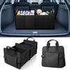 Car Trunk Organizer Foldable Portable Storage Box with Non-Slip Base 2 Compartments Car Storage Container for Groceries Sports Gear