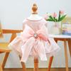 Lychee Rose Wedding Dress Pet Clothes Puppy Dog Cat Spring Pink Bow Mesh Wedding Dress Princess Skirt
