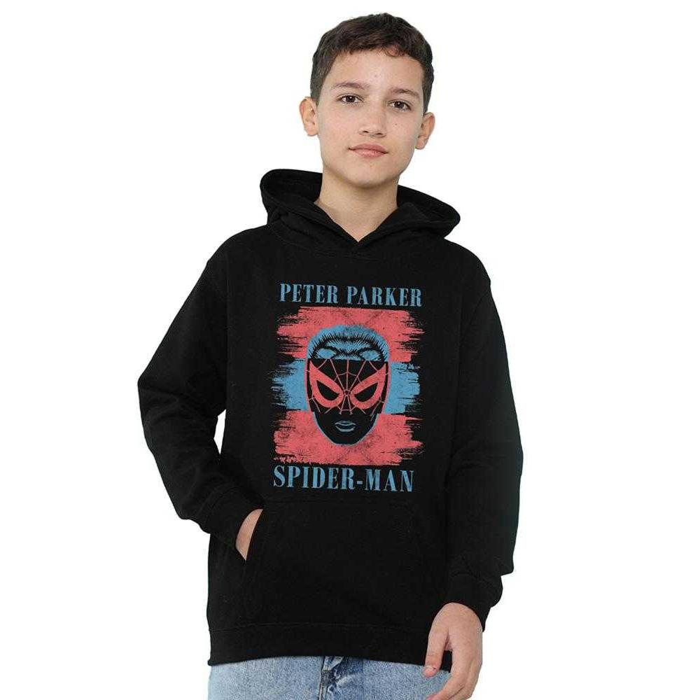 Spider-Man Childrens/Kids Peter Parker Stripes Pull Over Hoodie