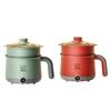 Electric Hot Pot with Steamer Multi Function Portable Noodles Cooker 1.8L Ramen Cooker for Steak Pasta Dumpling Shabu Shabu Soup