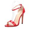 Ankle Strap Sexy Leopard High Heels Women Open Toes Sandals Patent Leather Pumps Party Shoes