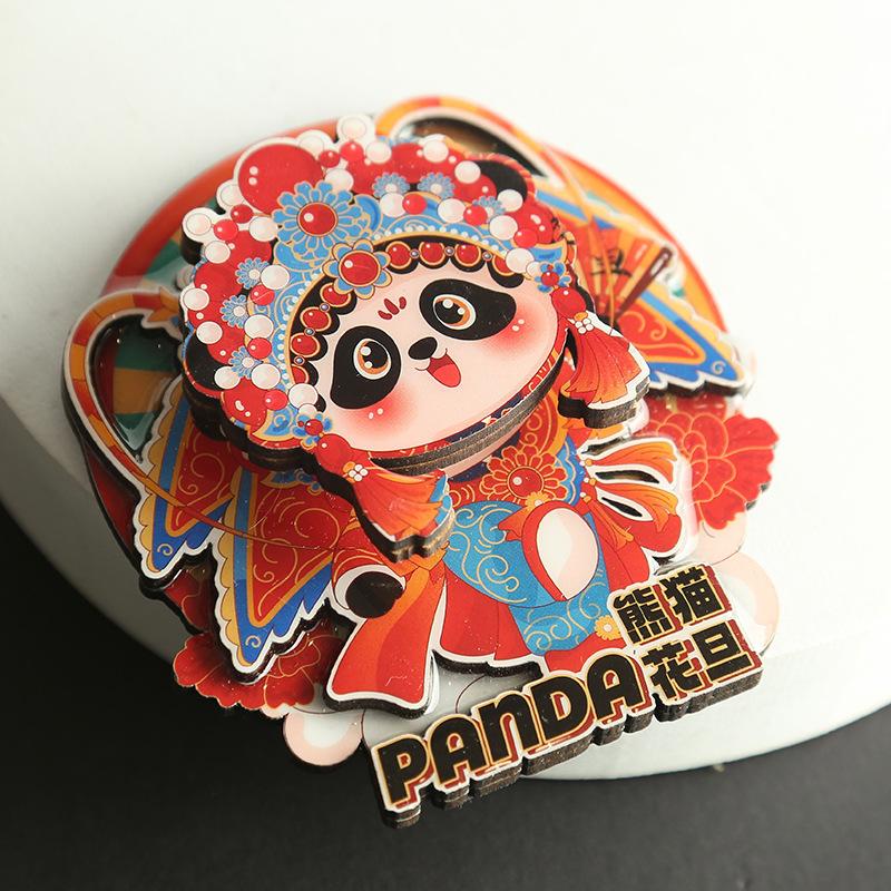 Магнит на холодильник в китайском стиле Пекинская опера Панда 3D мультяшный Магнит на холодильник Смола Магнит на холодильник для украшения кухни