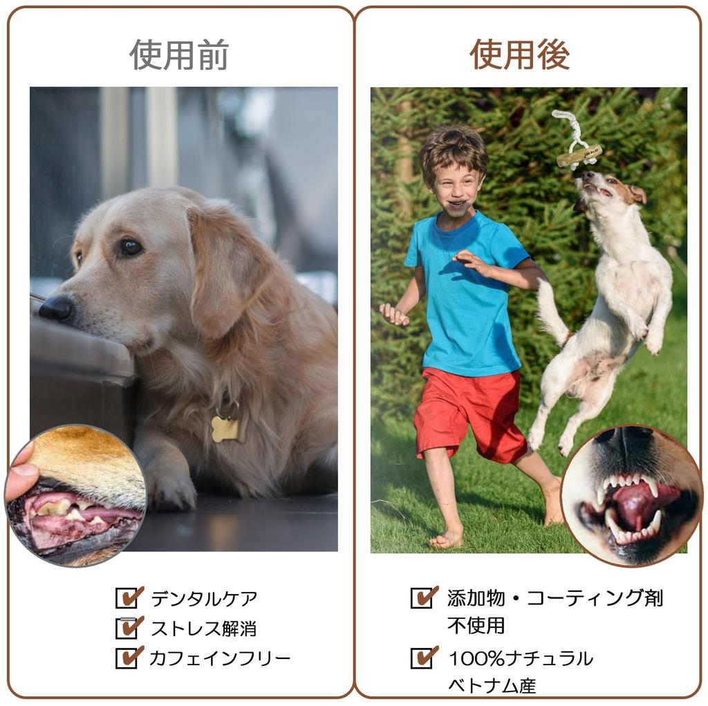 Игрушка для жевания собак BETO PET Кофейное дерево с двойным хлопком Развивающая игрушка Кофейное дерево Чистка зубов Снятие стресса Натуральный натуральный кофе Дерево Хлопок Сделано