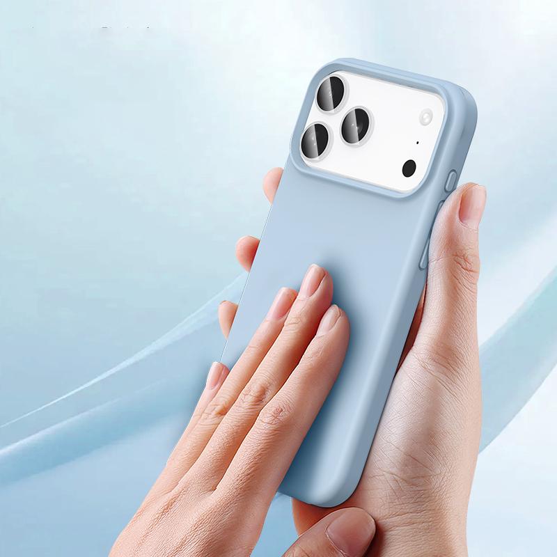 Ударопрочный Мягкий Чехол из Жидкого Силикона для iPhone 17 Air 16 16E 15 14 13 12 11 Pro Max Plus Защитная Крышка с Ощущением Кожи