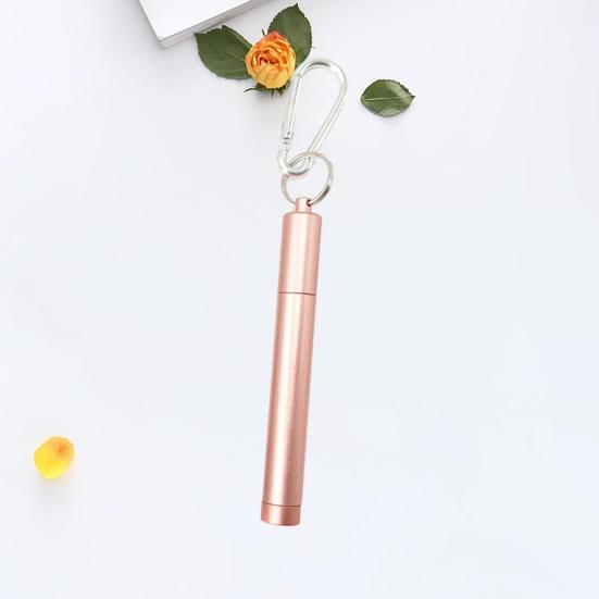 1 комплект многоразовых телескопических соломинок, портативный, из нержавеющей стали, с футляром для переноски, экологически чистый, легко чистится, соломинка