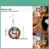 Christmas Acrylic Snowman Earrings With Silver Needle For Seasonal Gift Present