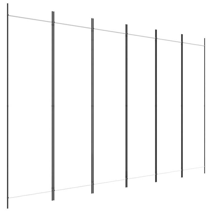 VidaXL Room Divider 6 Panels, 300x200 Cm, Polyester & Iron Structure, White, Foldable Privacy Screen, Partition 350190
